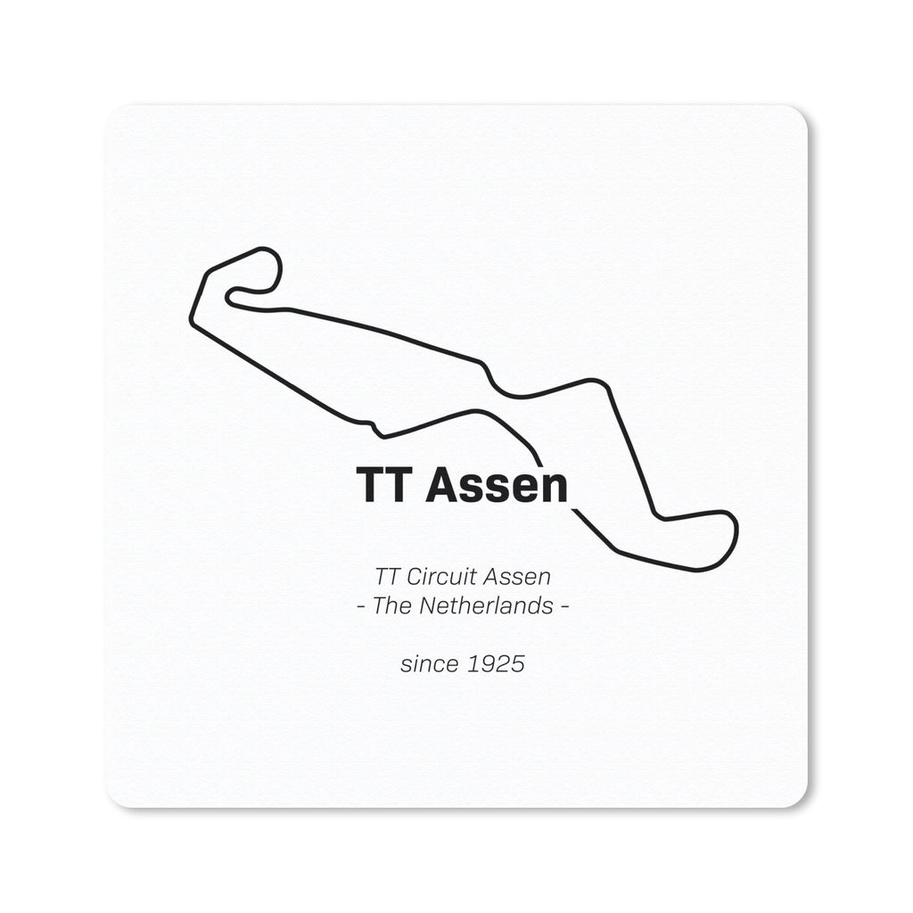 MuchoWow Mauspad Mousepad TT Assen - Niederlande - Rundkurs 20x20 cm - Mousepads - Maus Mat - Pad - Mausunterlage - Desk Mat - Bureauartikeln