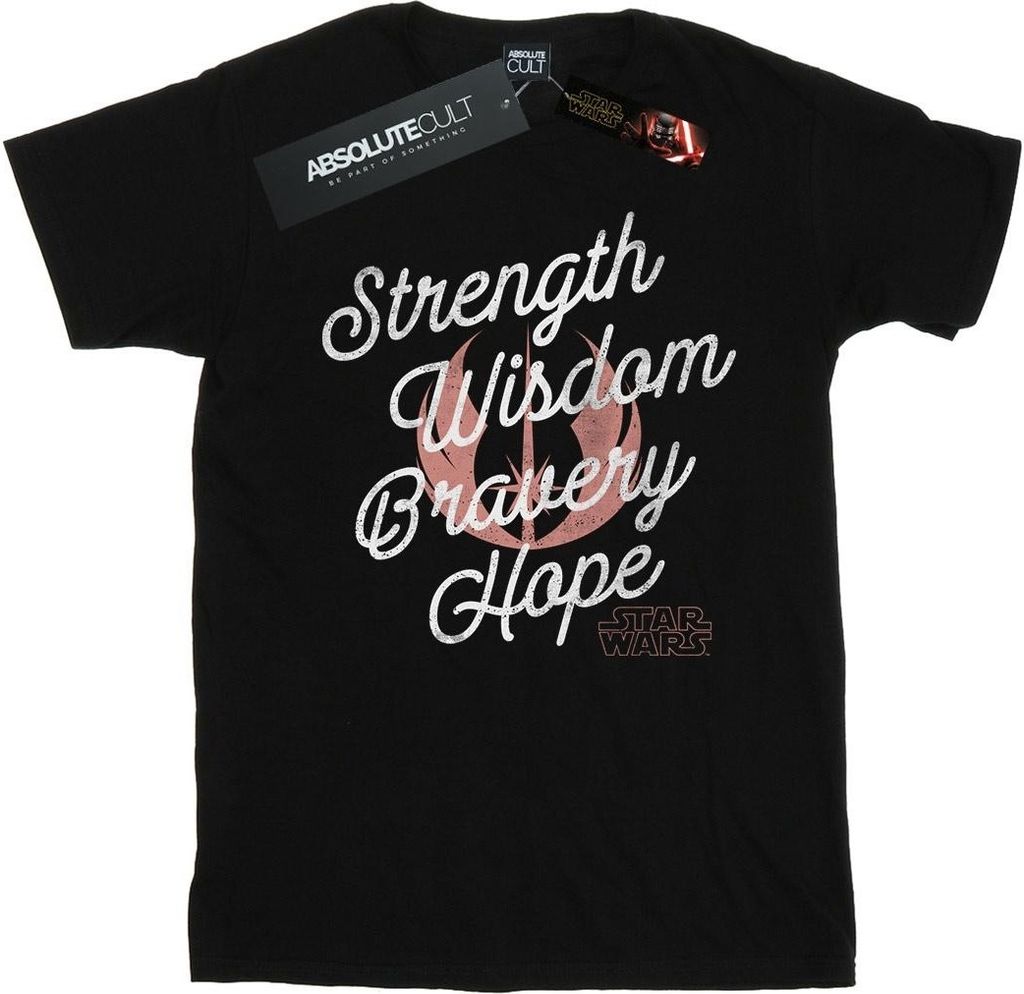 Star Wars: The Rise of Skywalker - "Star Wars The Rise Of Skywalker Strength Wisdom Bravery Hope" T-Shirt für Herren BI52036 (L) (Schwarz)
