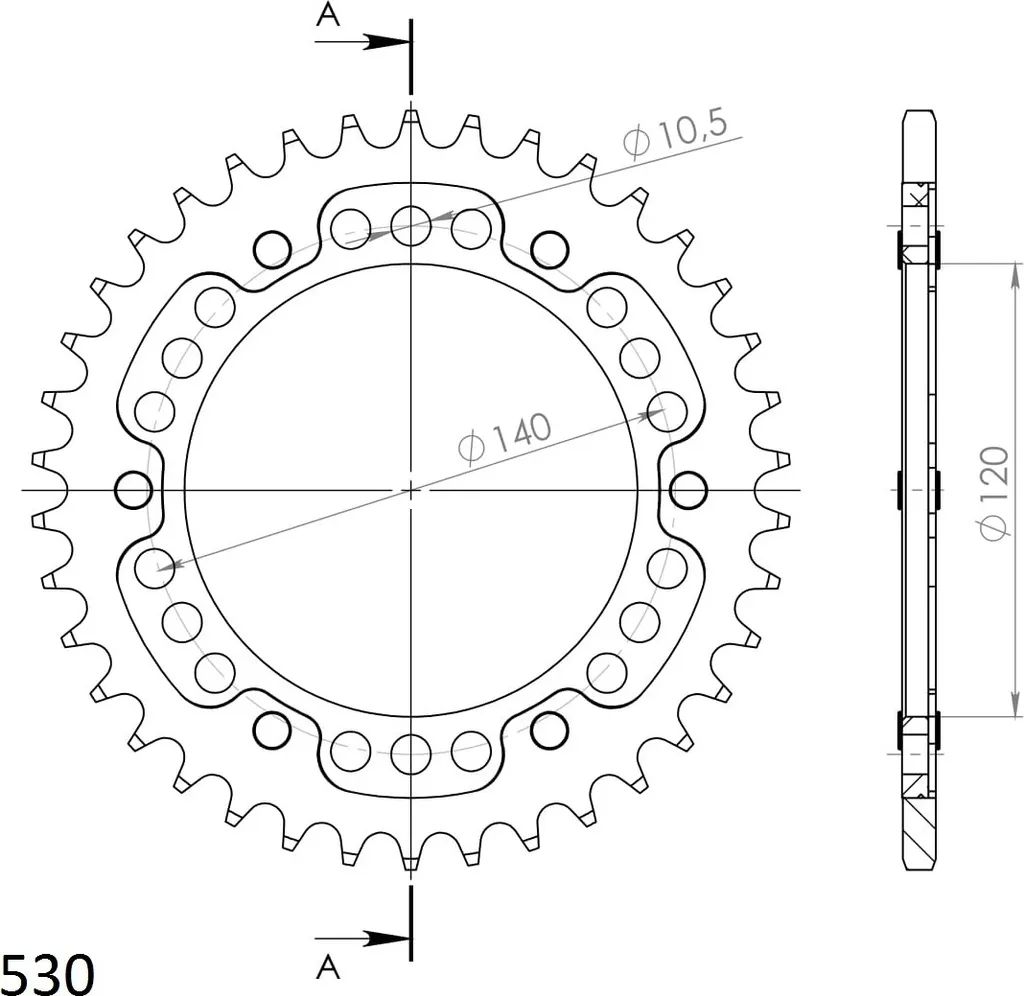 Couronne Supersprox Stealth 530 38Z : Réduisez l'Usure de votre Kit Chaîne