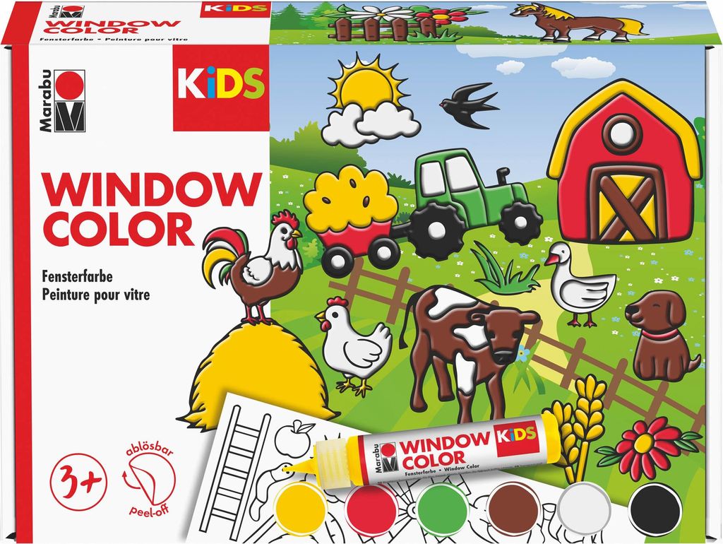 Marabu KiDS Window Color-Set "Bauernhof" 6 x 25 ml Produktbild 