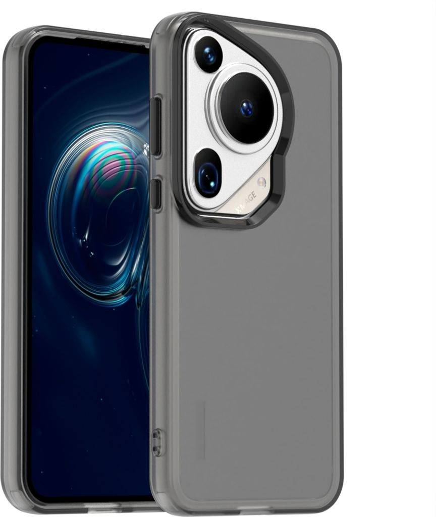 Handyhülle für Huawei Pura 70 Schlank Durchscheinend Matt Stoßfest Schutzhülle Schwarz