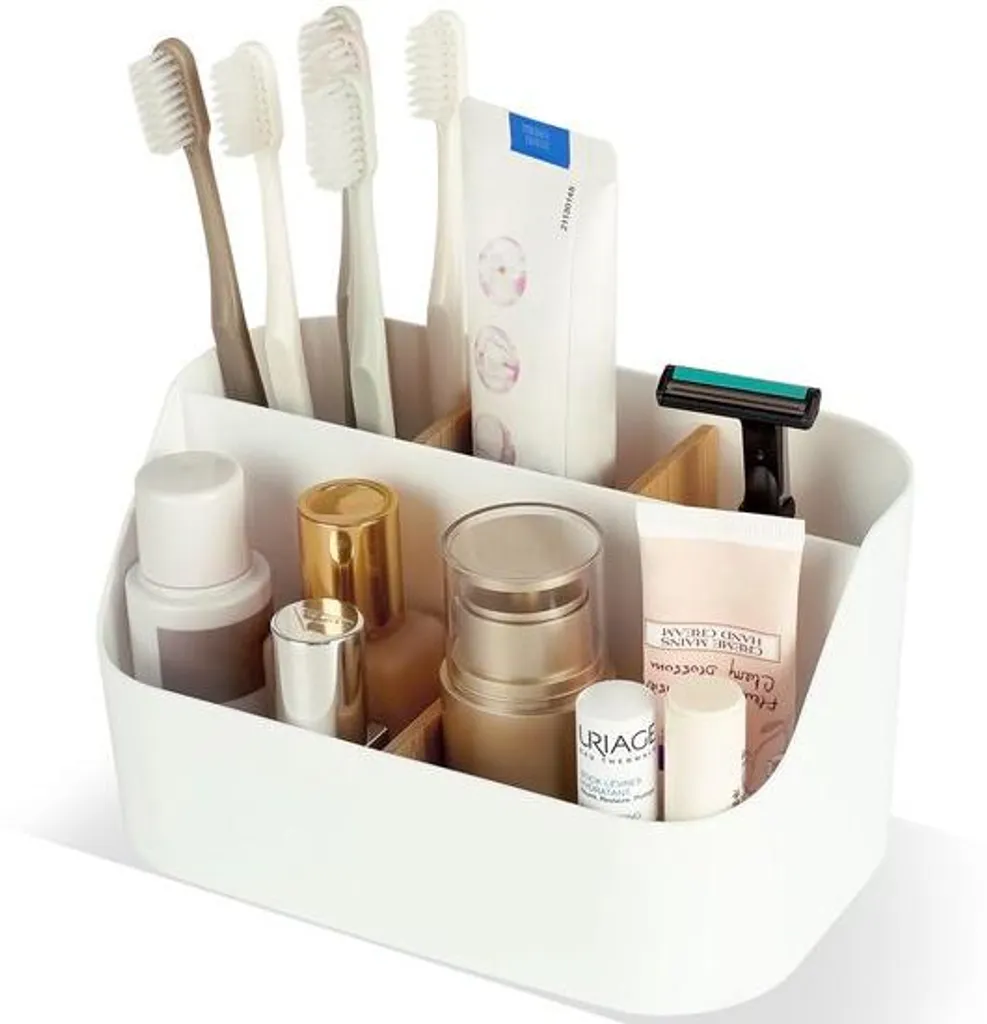 Porte-brosse à dents électrique en bambou pour salle de bain