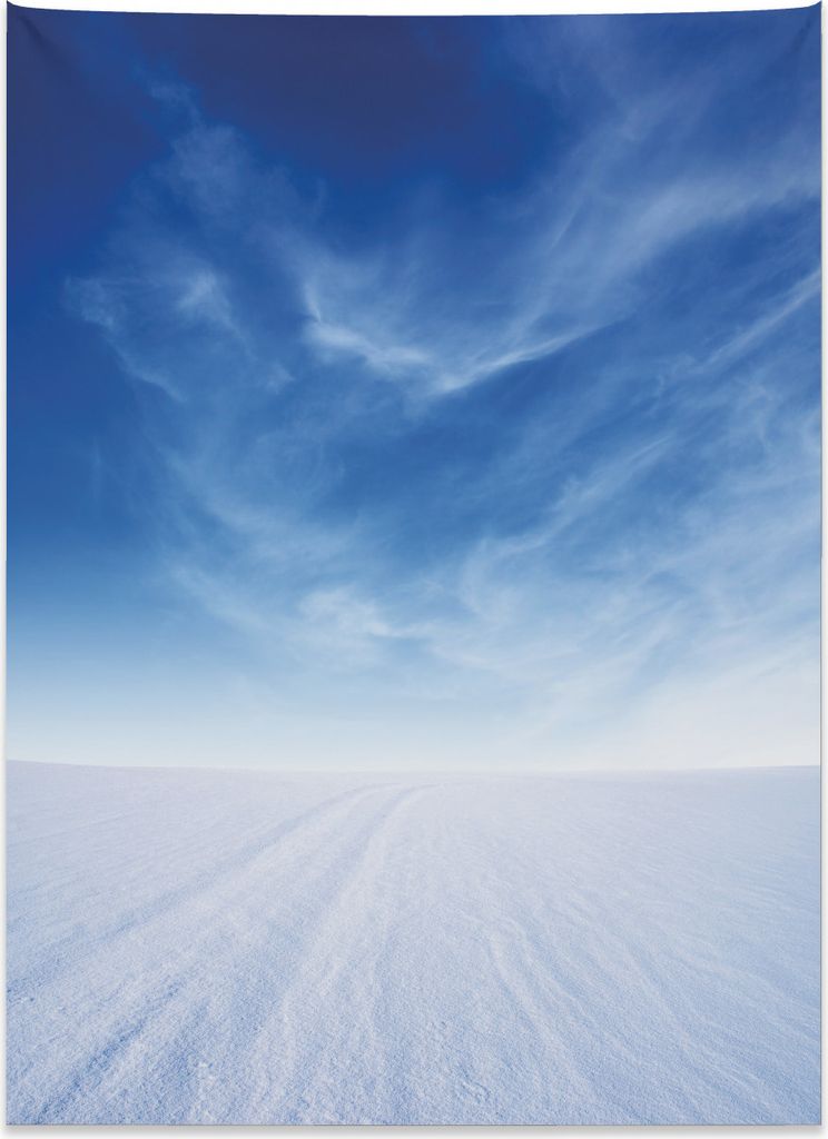 Abakuhaus Himmel Wandteppich, Schneebedeckte Berg Fotografie aus Weiches Mikrofaser Stoff Kein Verblassen Klare Farben Waschbar, 110 x 150 cm, Wei...