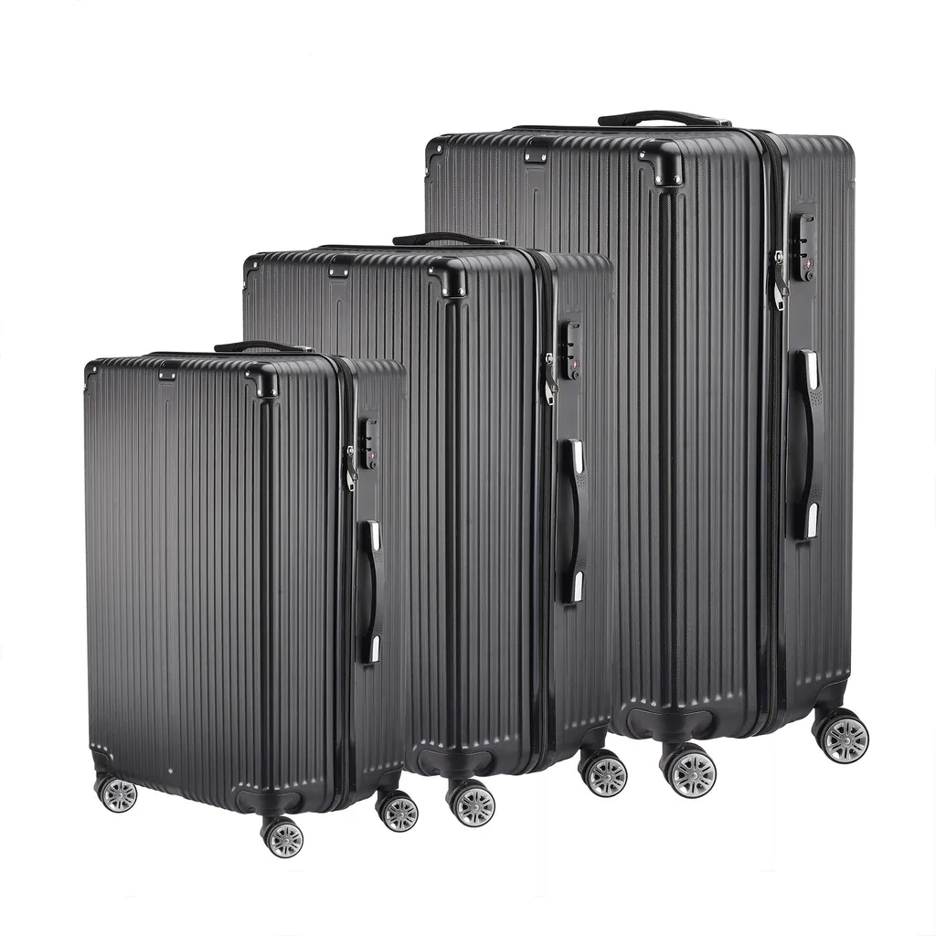 Offerta Set 3 Valigie Nere Rigide | Trolley Espandibile ABS+PC con TSA