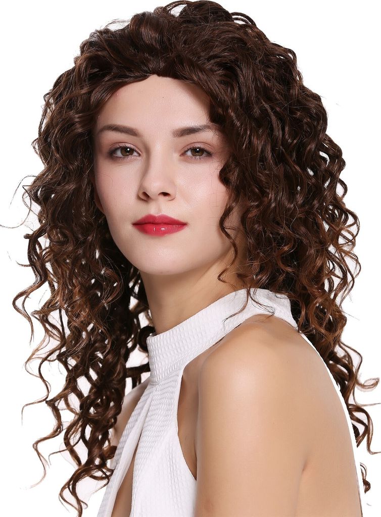 WIG ME UP Halbperücke 3/4 Perücke lang gelockt kastanie braun AG-2T30