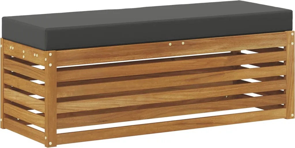 Offerta Panca vidaXL Legno Acacia 115cm con Cuscino Grigio