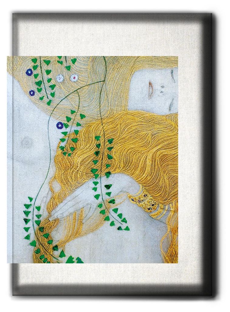 Giallobus - Detail der Wasserschlangen 1 - Gustav Klimt - 50L x 70W cm - Bild - Premium Loom Canvas mit hoher Dicke