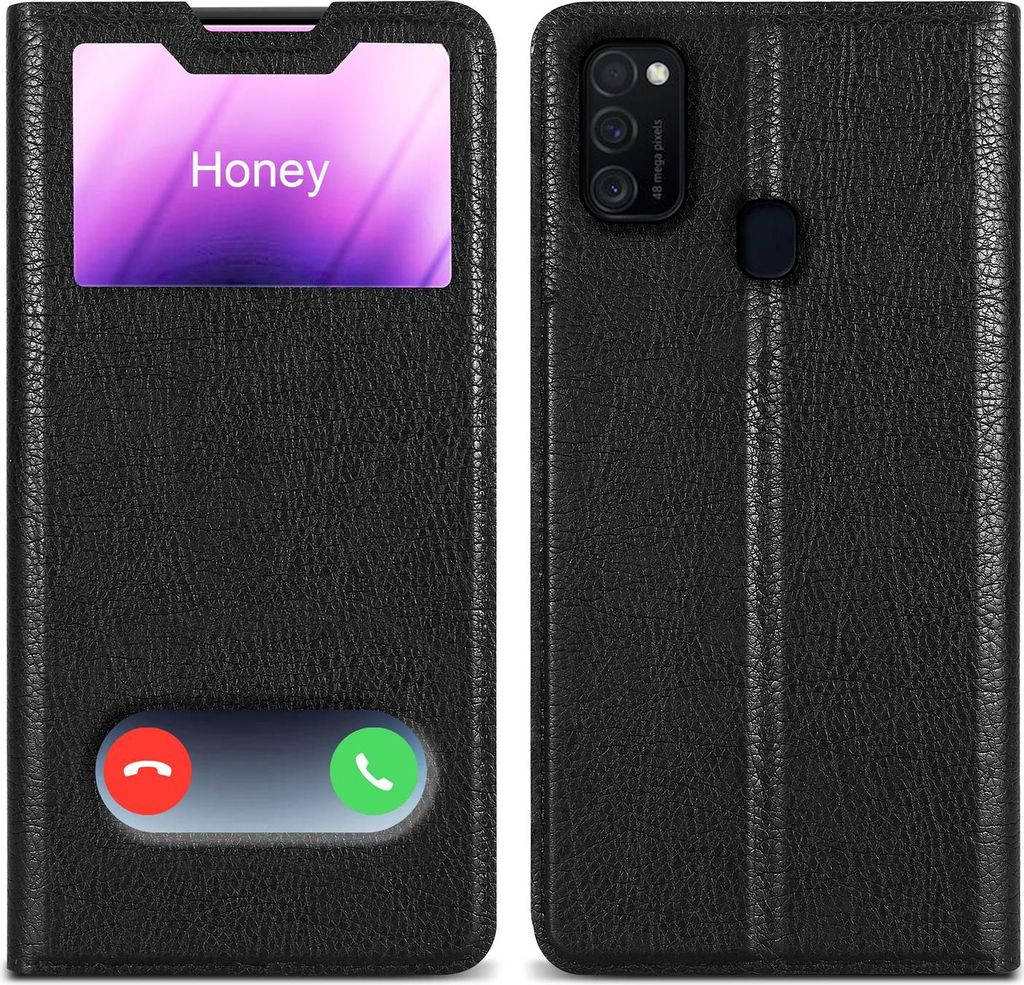 Cadorabo Schutzhülle für Samsung Galaxy M21 / M30s Hülle in Schwarz Handyhülle Book Case Cover Etui