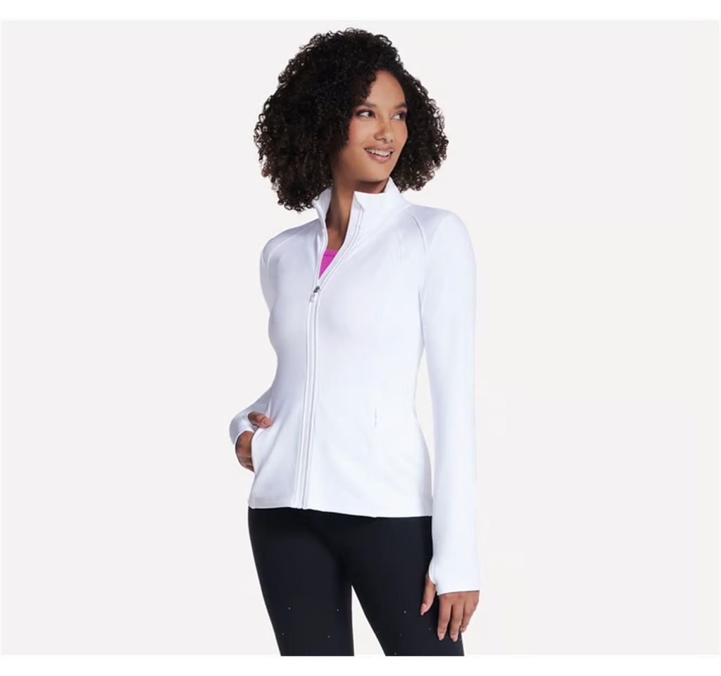 Skechers Damenjacke JA132-WHT Weiß – Sportliche GO WALK Freizeitjacke XS