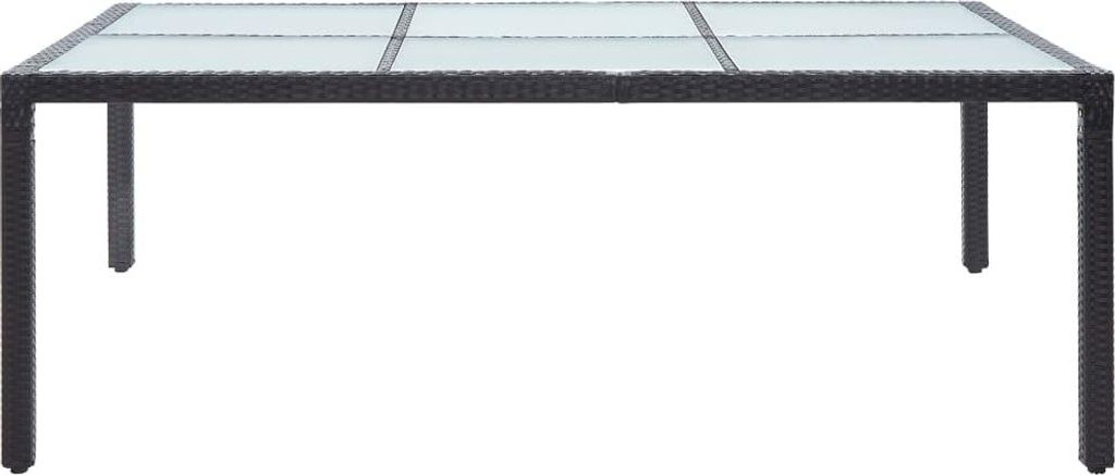 vidaXL Garten-Esstisch Schwarz 200x150x74 cm Poly Rattan