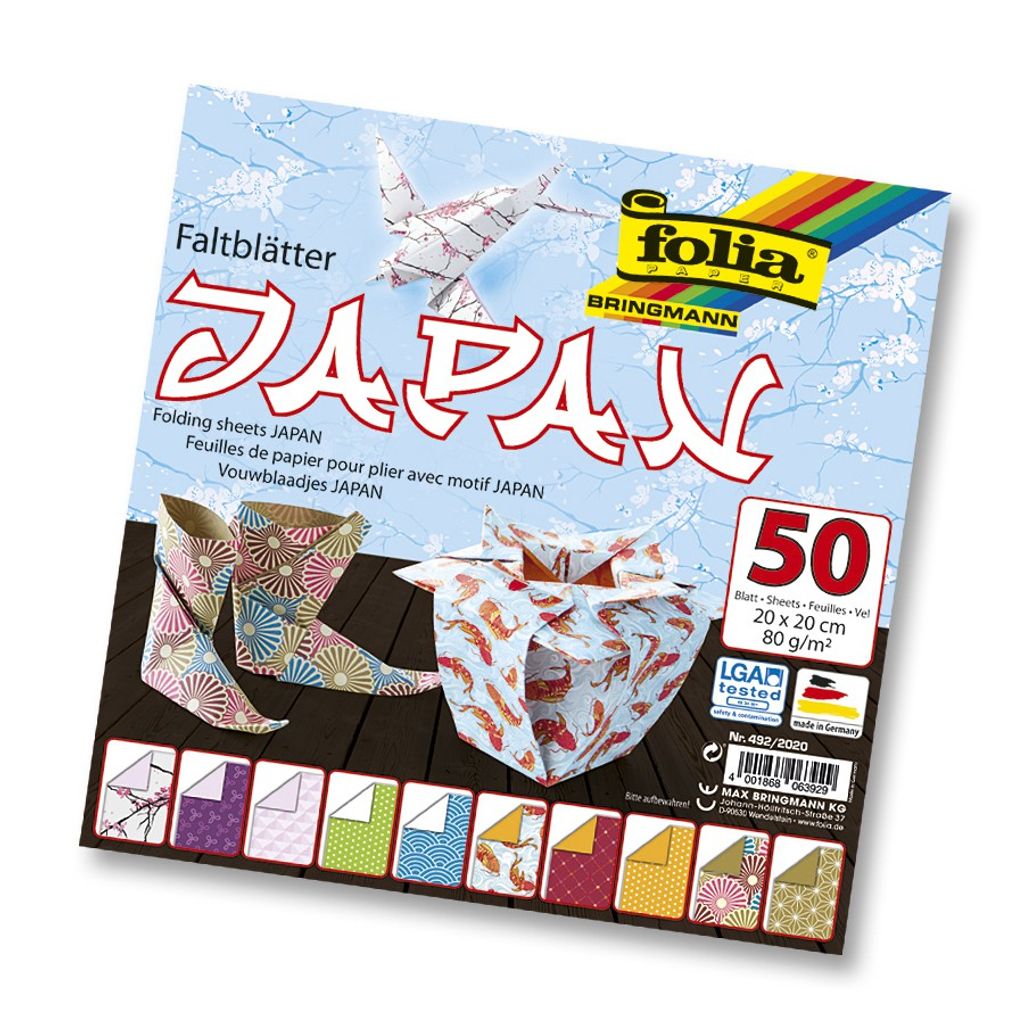 folia Faltblätter JAPAN 200 x 200 mm 80g/qm 50 Blatt Produktbild 