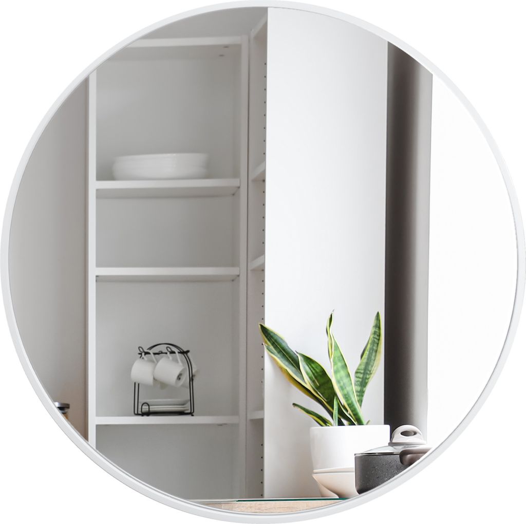 BD ART nástenné zrkadlo okrúhle zrkadlo 70 cm s bielym Obrázok produktu 2