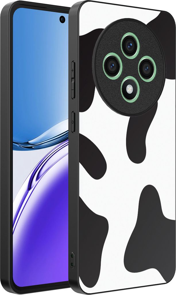 Smartphonica Telefon Fall geeignet für Oppo Reno 12F mit Kuh Flicken drucken - TPU Backcover Fall mit Kuh Flicken Design