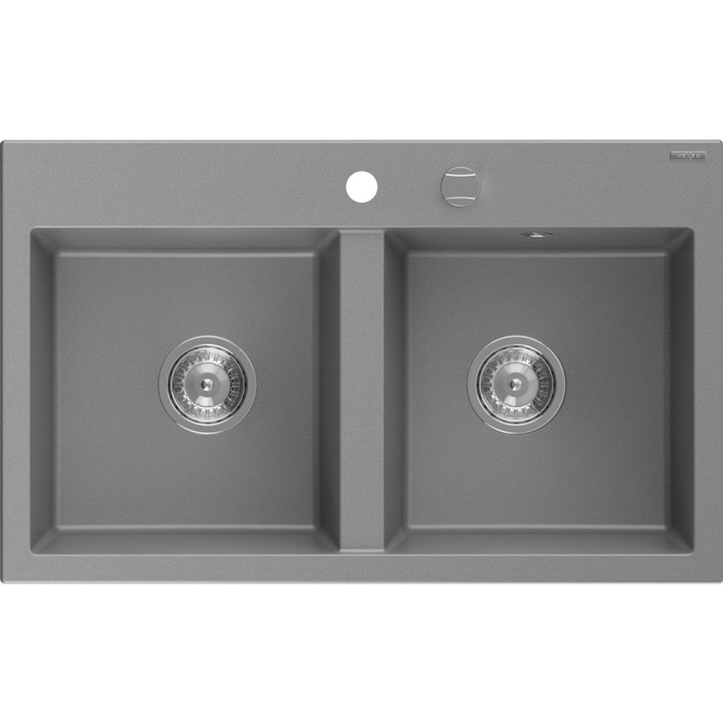 Mexen Hektor zlewozmywak granitowy 2-komorowy 800 x 480 mm, Zdjęcie produktu 
