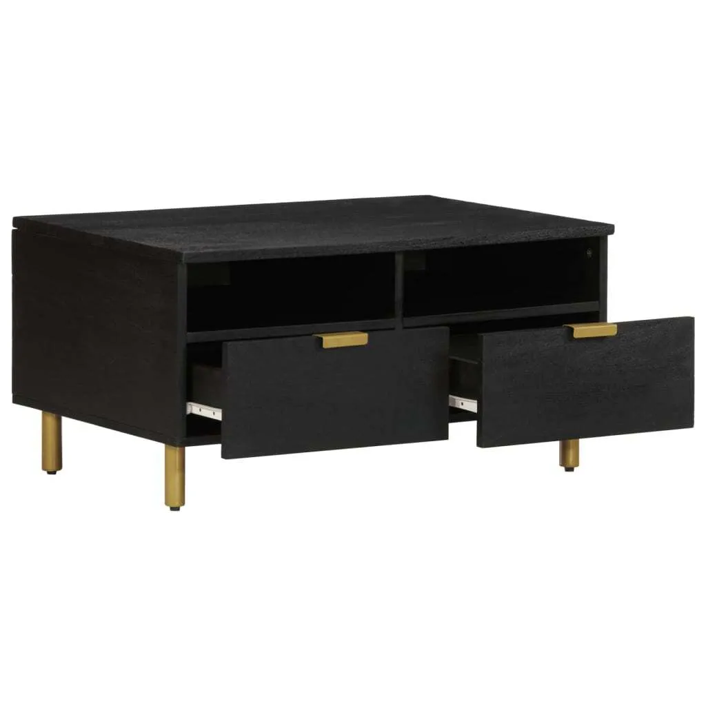 Tavolino Basso Nero 80x54x40 cm Design Minimal SYFAX™ Salotto