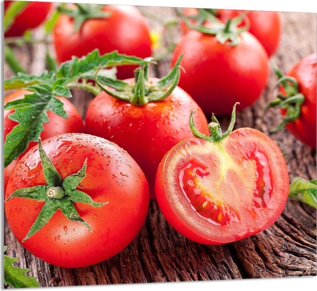 GLASPLATTE FÜR KÜCHE 65x60 Tomaten
