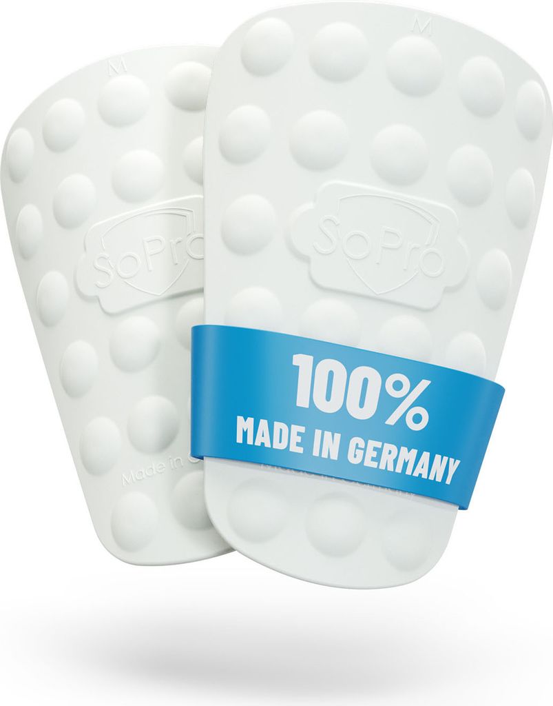 SoPro Schienbeinschoner für Kinder & Erwachsene - 158 x 110 x 5 mm - leicht, klein, rutschfest & geruchsneutral - Germany