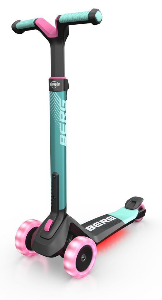BERG Kinderroller Nexo für Kinder ab 2 Jahren klappbar LED-Deck Mint