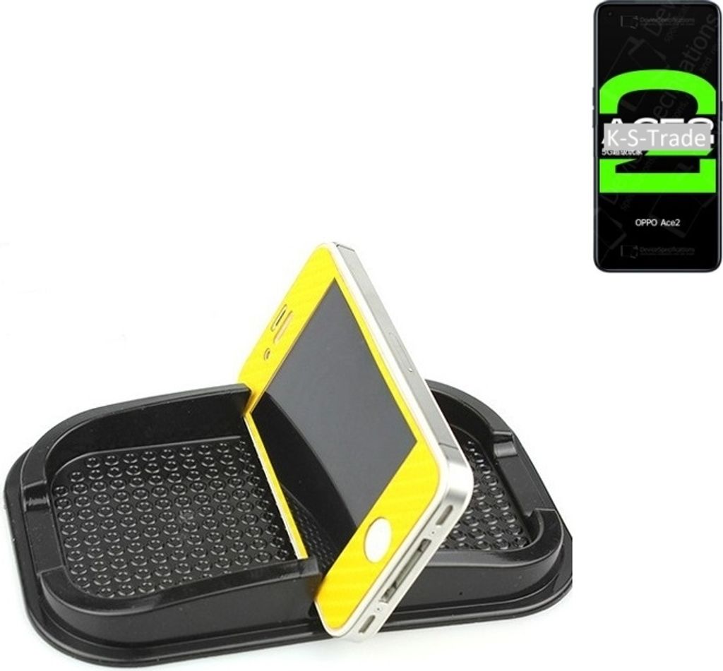 K-S-Trade Auto Anti Rutsch Matte Smartphone-Halter kompatibel mit Oppo Reno Ace 2 Haft Pad Armaturenbrett Handy-Halterung Silikon