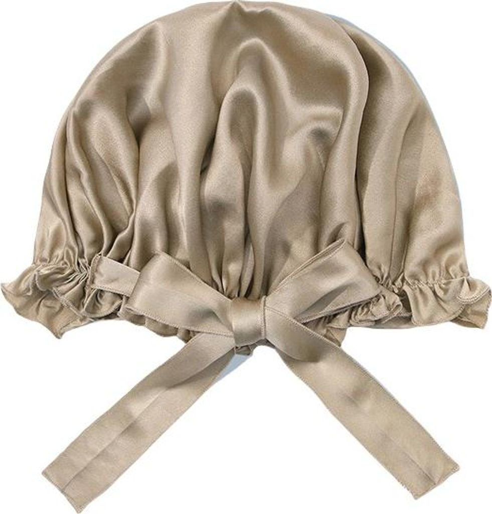 INF 19 Momme Seidenschlafhaube mit verstellbaren Bändern für Damen Gold