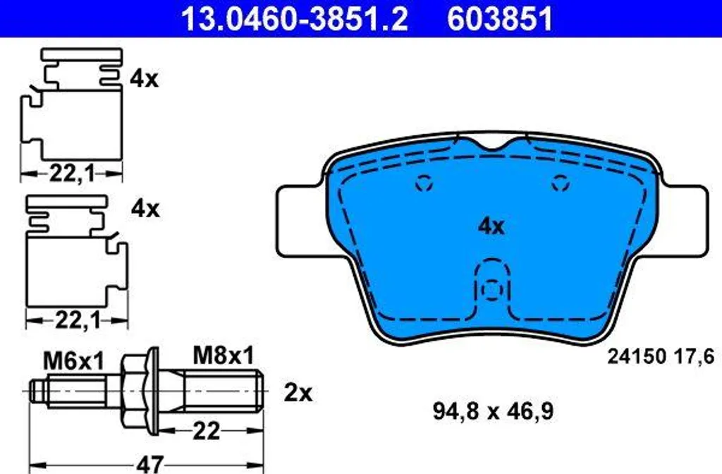 Plaquettes de Frein Avant pour 207 - Kit de Freinage OE 425401 ATE