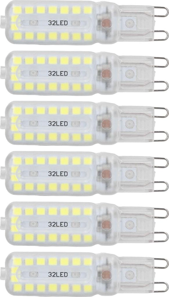6pcs G9 LED-Birnen 7W Dimmbar 360 Beleuchtung Ersatz Glühbirne für Wand Schreibtisch Schrank Lampe weißes Licht 220-240V
