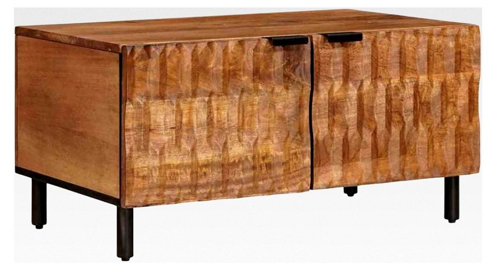 Couchtisch aus Mangoholz mit Stauraum | Schwarz | Rechteckig | Wohnzimmer & Lounge