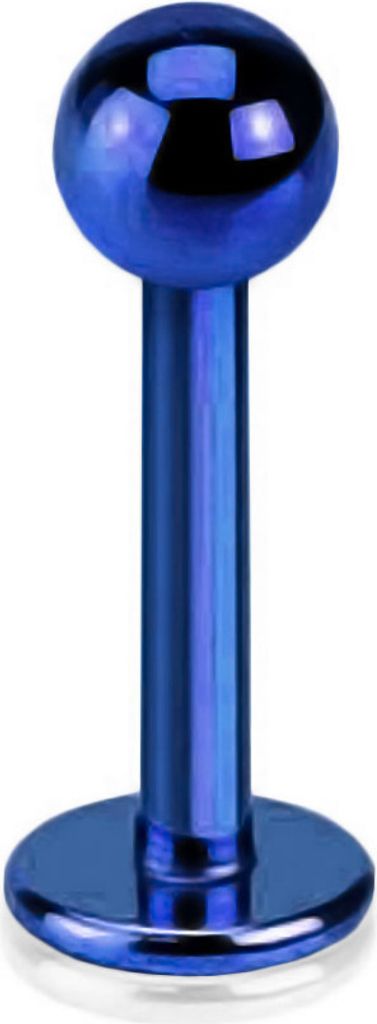 viva-adorno 1,2 x 8 x 3mm Lippen Piercing Stecker Edelstahl in verschiedenen Farben Tragus Labretstecker Z308,Blau 1,2 x 8 x 3mm