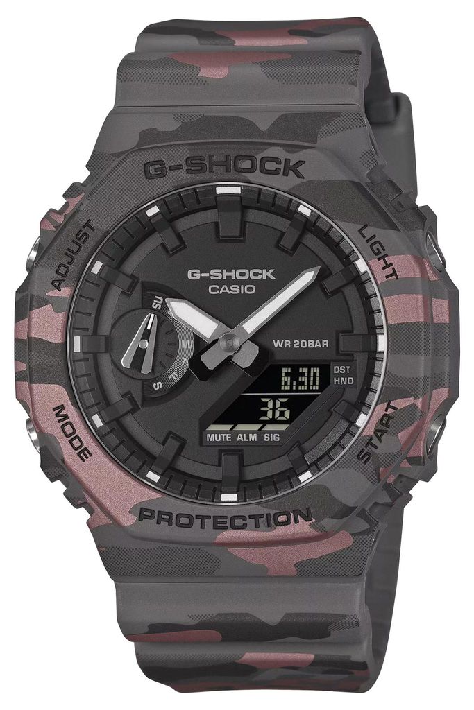 CASIO G-Shock Classic Herrenuhr Camouflage rot GA-2100CM-5AER