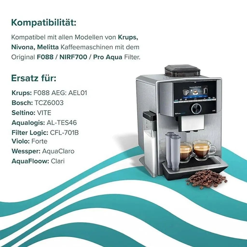 Filtre à Eau Compatible Machine à Café Krups et Melitta - Lot de 10 Unités