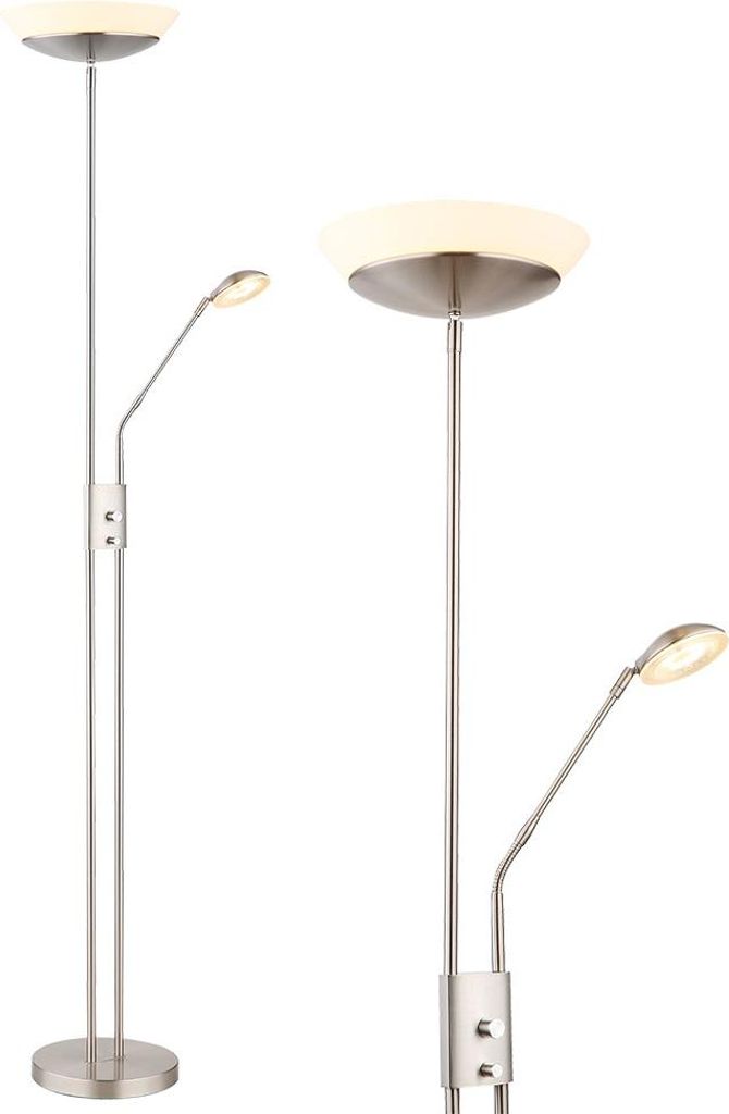 LED Deckenfluter, dimmbar, Lesearm schwenkbar, H 180 cm