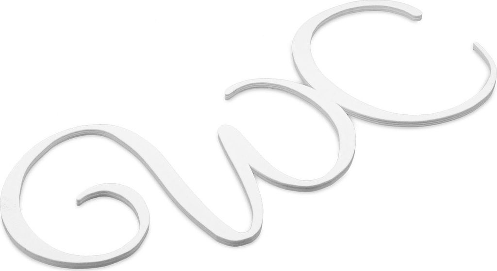 WC Türschild Klo Schild Toiletten 3D Schriftzug Toilettenschild Selbstklebend Weiß