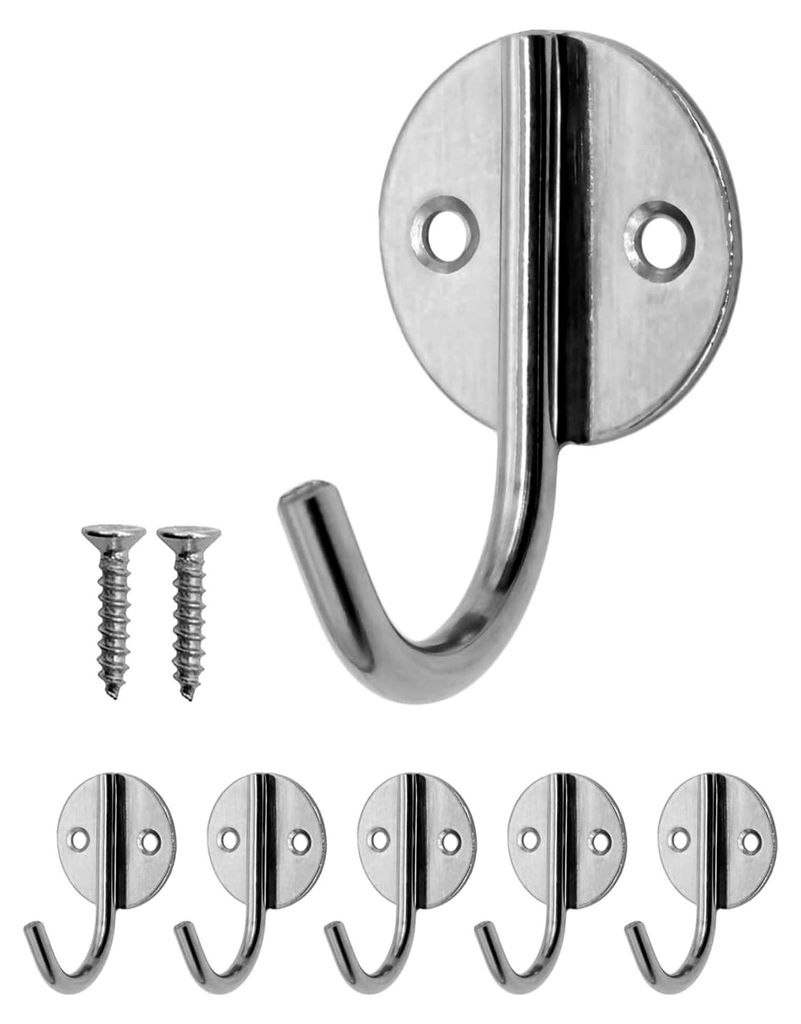 5er Set Klassische Metall-Haken, Eisen-Haken, Mehrzweck-Haken, silber