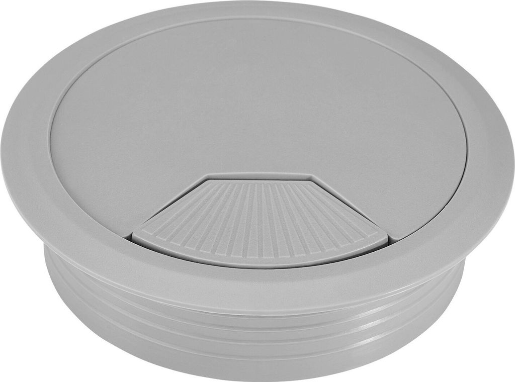 2 Stück Kunststoff Kabeldurchführung Kabeldurchlass Ø 80 mm grau