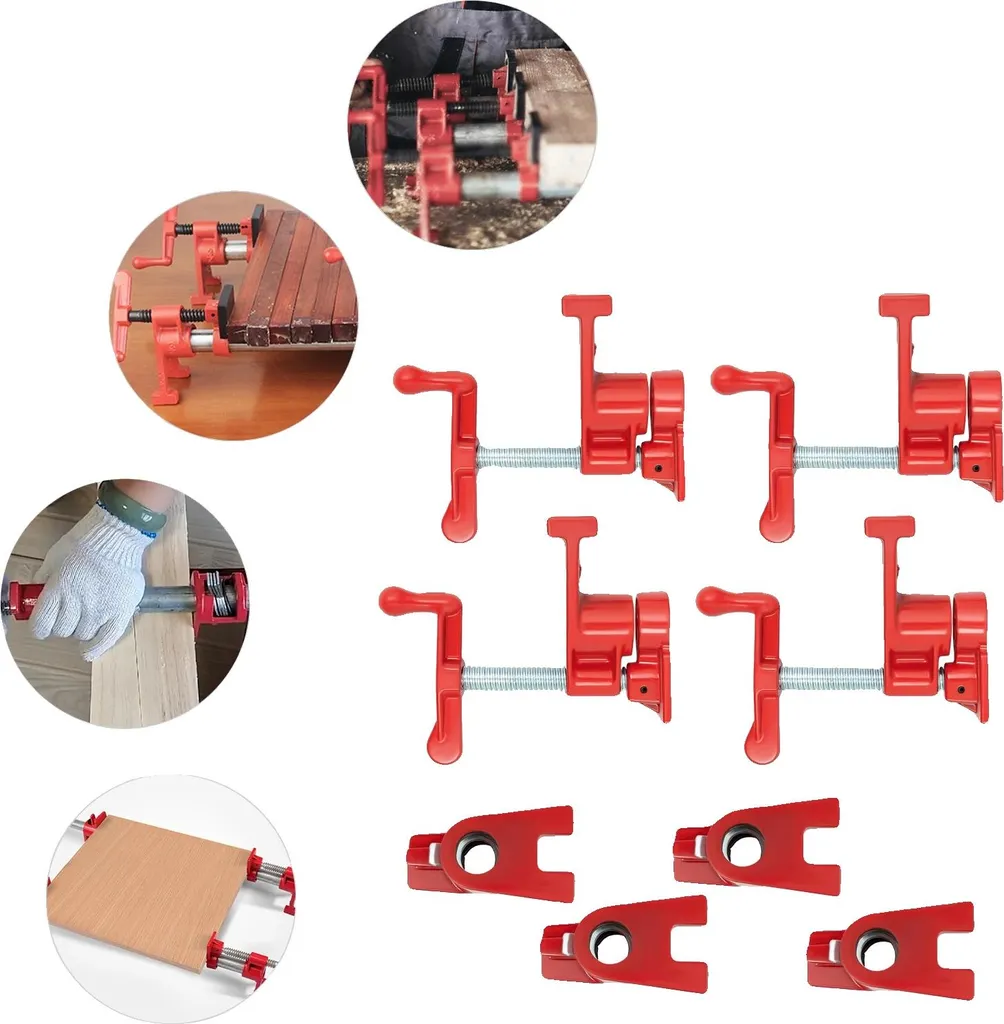 Pinces à bois professionnelles pour collage et montage, fonte, 19 cm (4pcs)