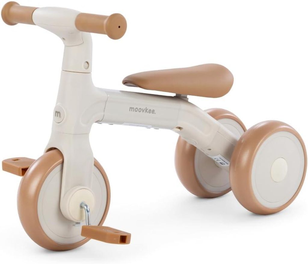 Moovkee 3-in-1 Laufrad Kinder ab 1 Jahr – Dreirad mit Pedalen, höhenverstellbar, ultraleicht, Balance Bike Todi Sand