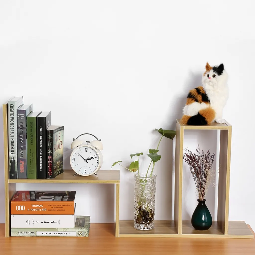 Étagère Bureau Bois avec Rangement Multi-niveaux et Design Compact - 6