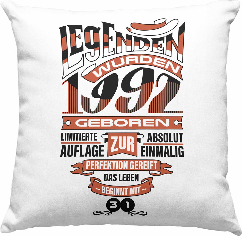 TRENDATION 30. Geburtstag Deko-Kissen mit Füllung 40x40 Frau Mann Geschenk 30er Geschenkidee 30 Mutter Vater (Blau)