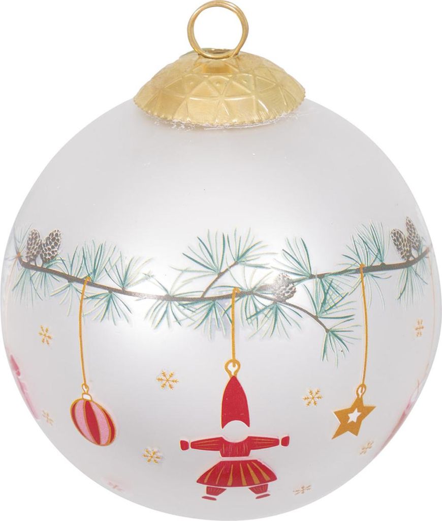 Greengate Juana Weihnachtskugel white 8cm