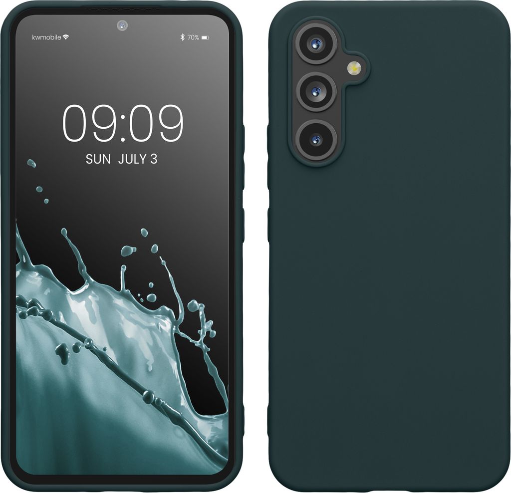 kwmobile Hülle kompatibel mit Samsung Galaxy A54 5G Hülle - TPU Silikon Handyhülle - Schutzhülle stoßabsorbierend flexibel - Case in Dunkler S...