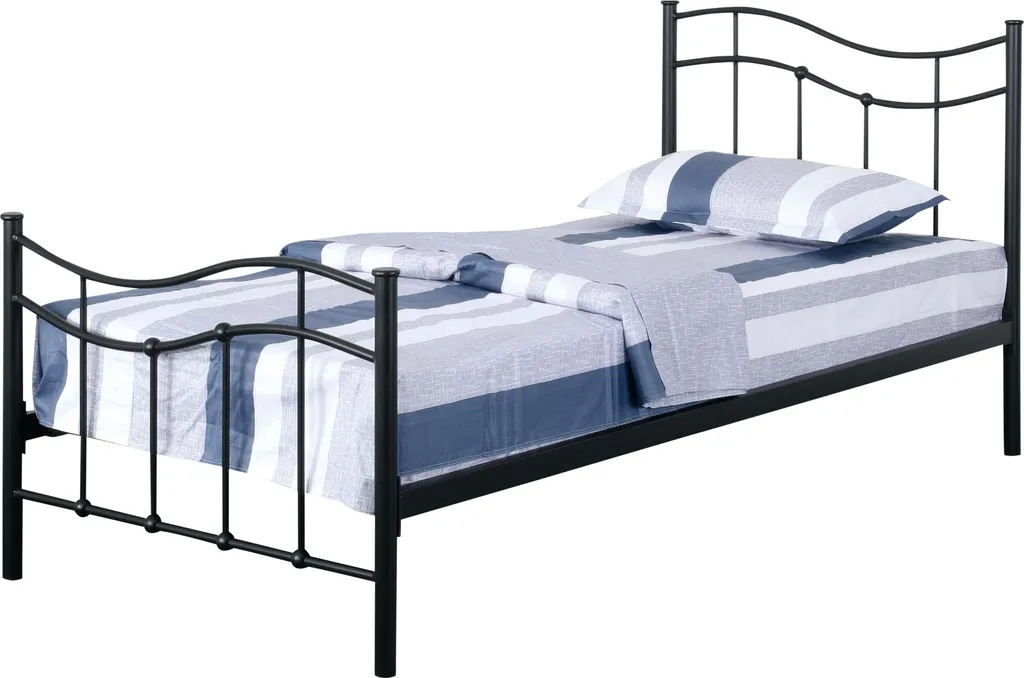Lit simple Odile 90x190 cm en bois blanc pour chambre d'adulte ou ado