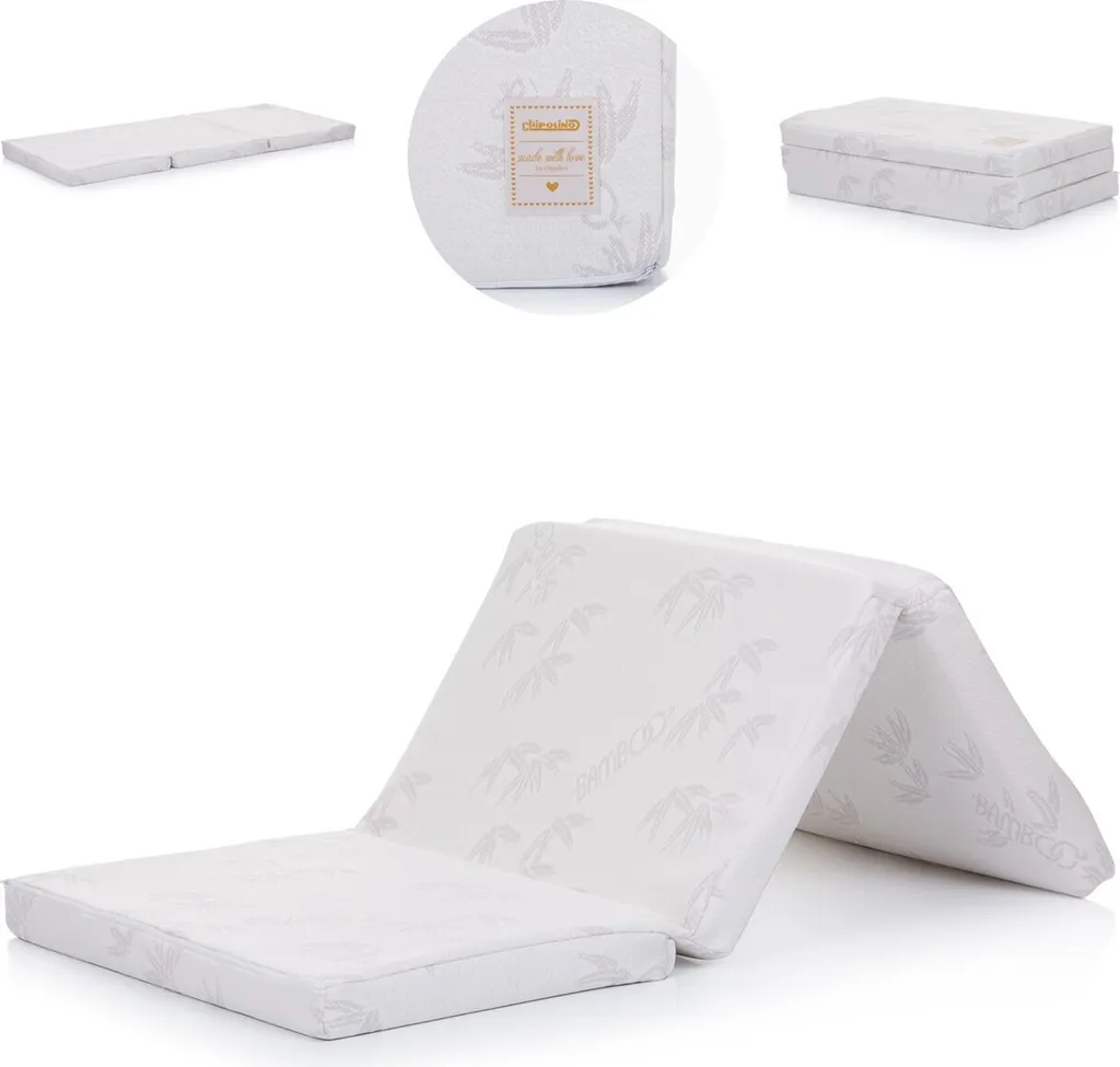 Matelas pliant 120x60 cm bambou respirant et anti-transpirant enfant