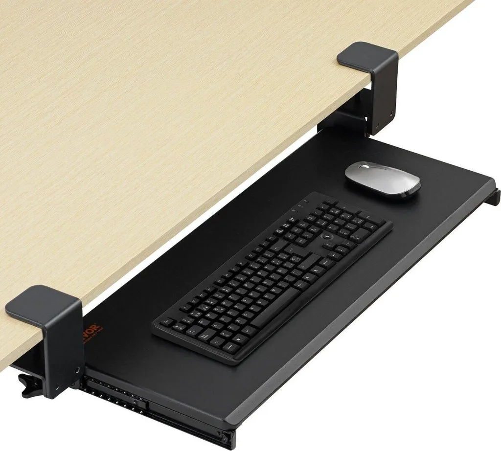 Tiroir de Bureau Coulissant pour Clavier et Souris - Montage sans Trou