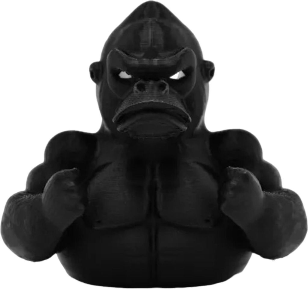 Schwarze Gorilla-Enten-Figur, 3D-gedruckte Muskel-Orang-Utan-Entenstatue, Tierskulptur, Dekoration für Zuhause, Büro, Schreibtisch, Auto-Armature...