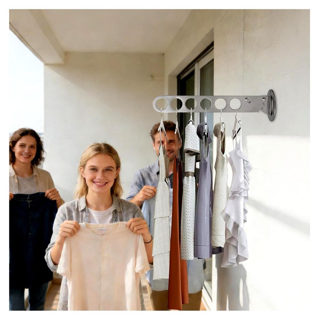 Klappbarer Kleiderständer, Wandmontierter Wäschetrockner, Moderner Kleiderorganisator mit Robuster Bauweise, Wäschetrockner mit Platzsparendem D...