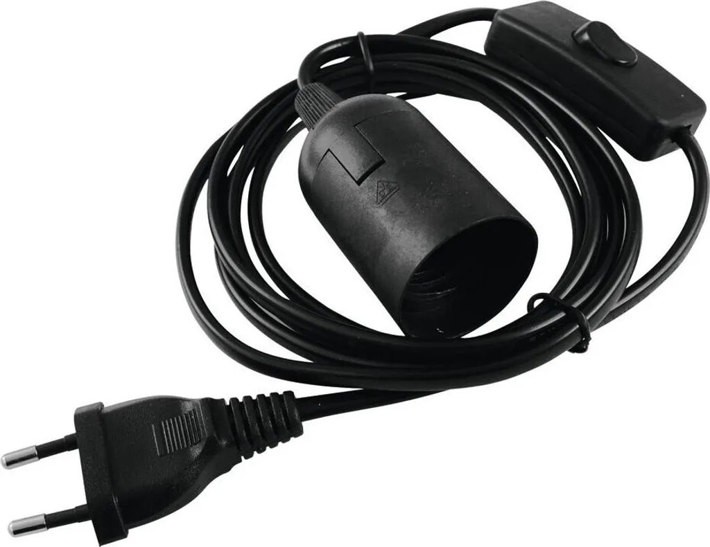 Douille E27 Noire avec Interrupteur et Câble Secteur EUROLITE E-27