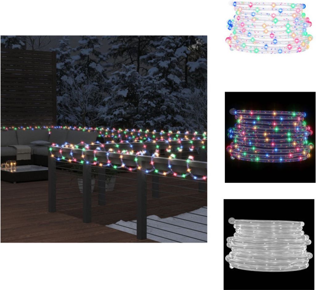 vidaXL Lichtschlauch 240 LEDs Mehrfarbig 10 m PVC - Weihnachtsbeleuchtung