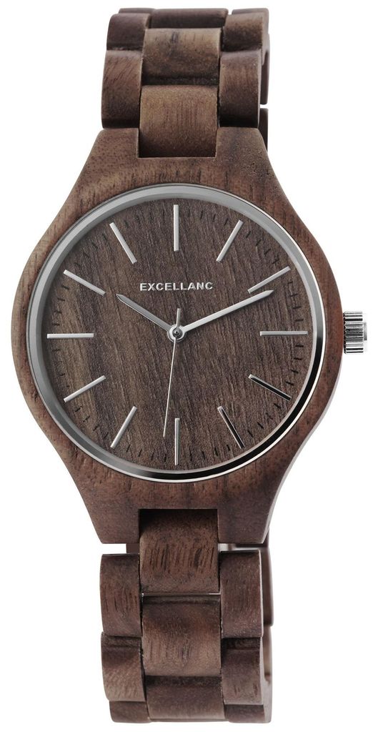 Herrenuhr Holz EX0524 silberfarbig, Mineralglas Produktbild 