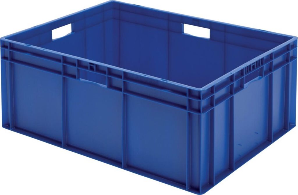 LA-KA-PE Transport-Stapelkasten B800xT600xH320 mm gelb, geschlossen mit Griffloch