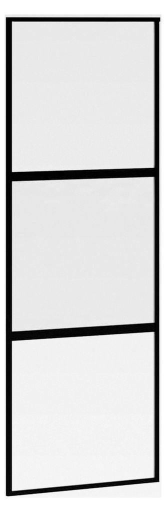 Schiebetür in Schwarz mit Hartglas und Aluminiumrahmen, 76x205cm, für modernes Zuhause